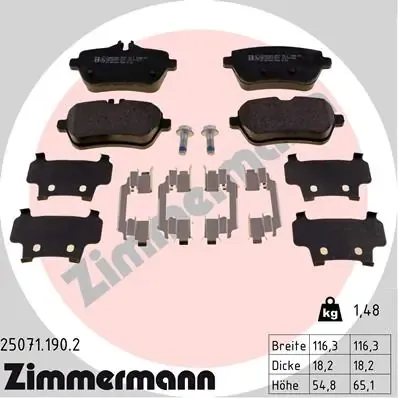 Задние тормозные колодки 250711902 Zimmermann