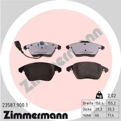Передние тормозные колодки 235879001 Zimmermann