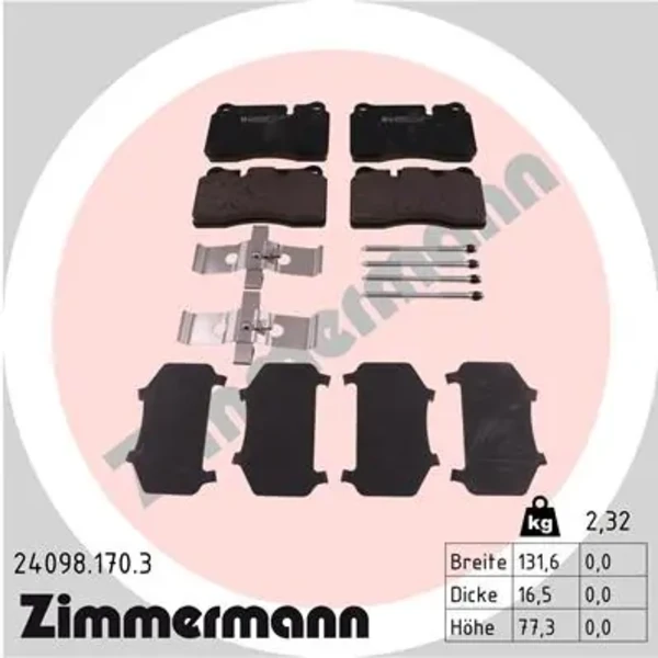 Передние тормозные колодки 240981703 Zimmermann