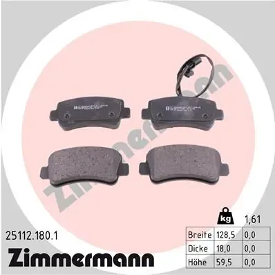 Задние тормозные колодки 251121801 Zimmermann