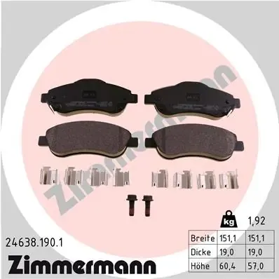 Передние тормозные колодки 246381901 Zimmermann