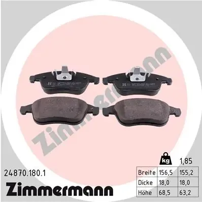 Передние тормозные колодки 248701801 Zimmermann