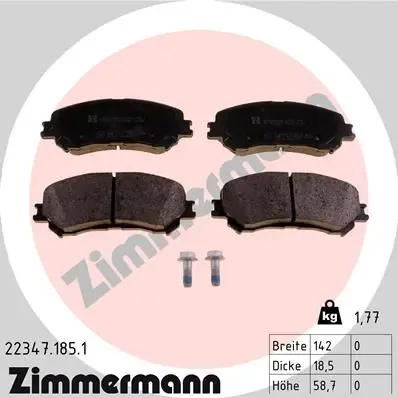 Передние тормозные колодки 223471851 Zimmermann