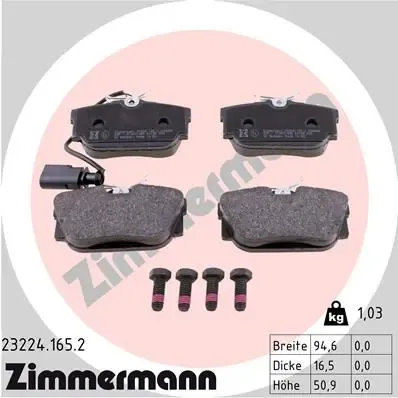 Задние тормозные колодки 232241652 Zimmermann