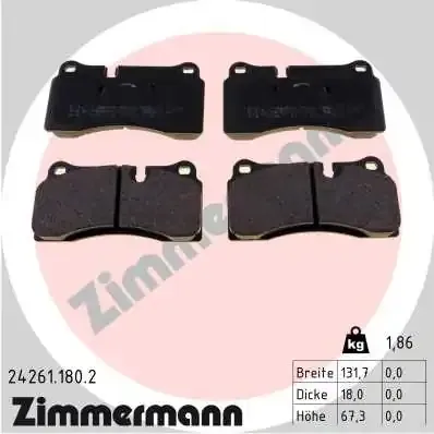 Задние тормозные колодки 242611802 Zimmermann