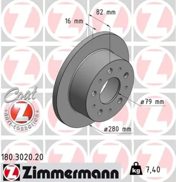 Тормозные диски 180302020 Zimmermann