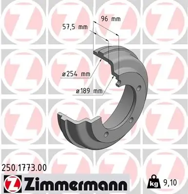 Тормозной барабан 250177300 Zimmermann