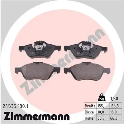 Передние тормозные колодки 245351801 Zimmermann