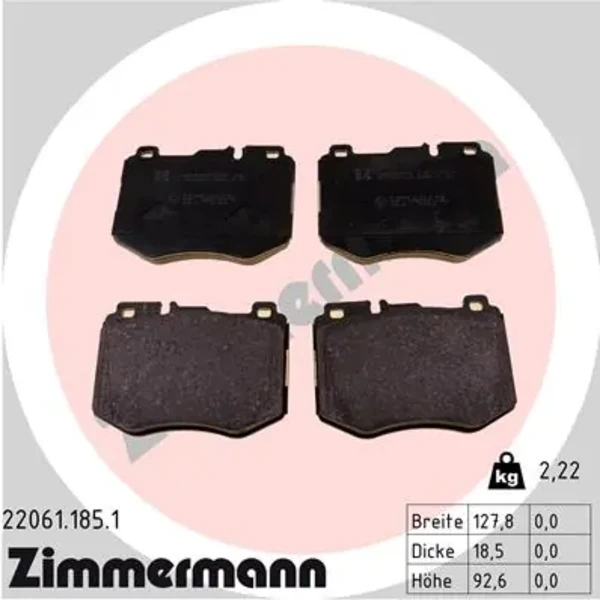Передние тормозные колодки 220611851 Zimmermann