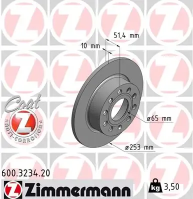 Тормозные диски 600323420 Zimmermann