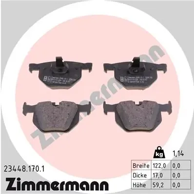 Задние тормозные колодки 234481701 Zimmermann