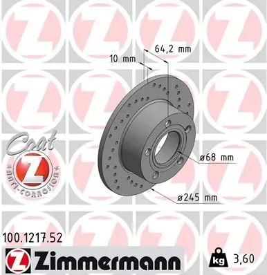 Тормозные диски 100121752 Zimmermann