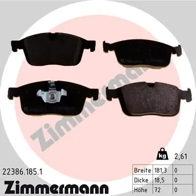 Передние тормозные колодки 223861851 Zimmermann