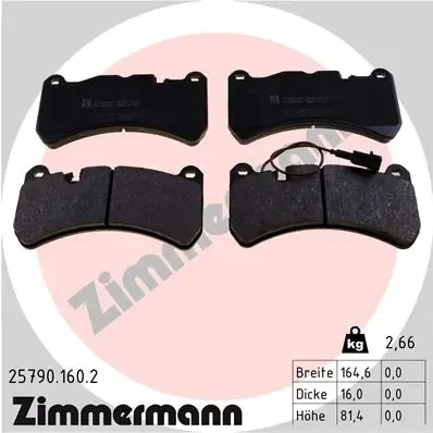 Передние тормозные колодки 257901602 Zimmermann