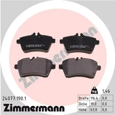 Передние тормозные колодки 240771901 Zimmermann