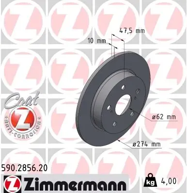 Тормозные диски 590285620 Zimmermann