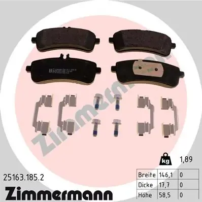 Задние тормозные колодки 251631852 Zimmermann
