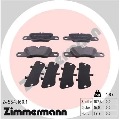Задние тормозные колодки 245541601 Zimmermann