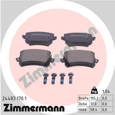Задние тормозные колодки 244831701 Zimmermann
