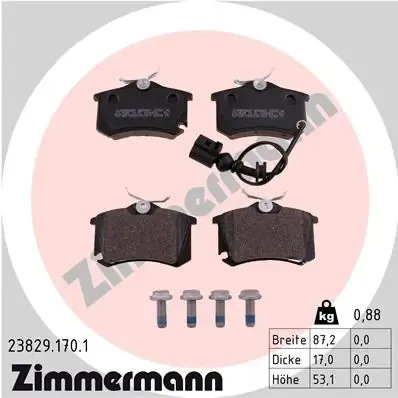 Задние тормозные колодки 238291701 Zimmermann
