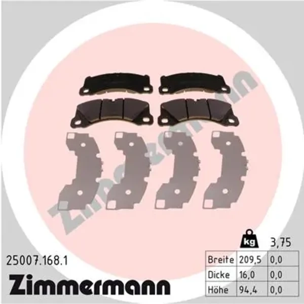 Передние тормозные колодки 250071681 Zimmermann