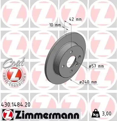 Тормозные диски 430148420 Zimmermann