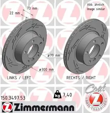 Передние тормозные диски 150349753 Zimmermann