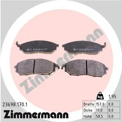 Передние тормозные колодки 236981701 Zimmermann