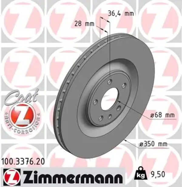 Тормозные диски 100337620 Zimmermann