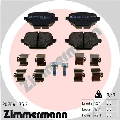 Задние тормозные колодки 207641752 Zimmermann