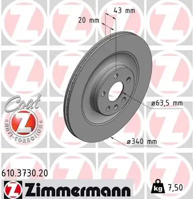Тормозные диски 610373020 Zimmermann