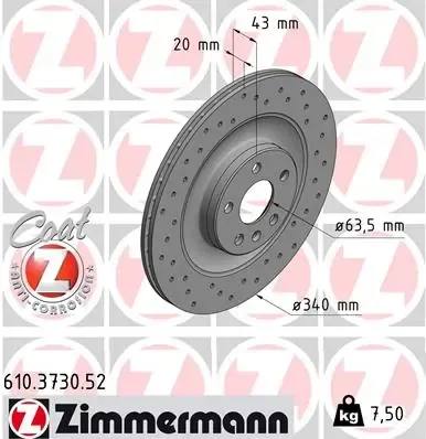 Тормозные диски 610373052 Zimmermann