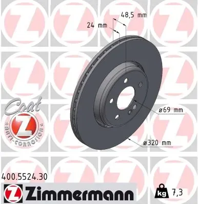 Тормозные диски 400552430 Zimmermann
