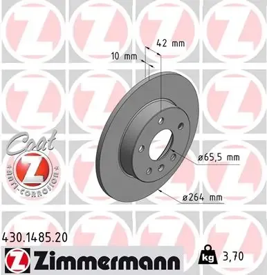 Тормозные диски 430148520 Zimmermann