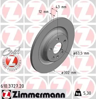 Тормозные диски 610372720 Zimmermann