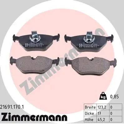 Задние тормозные колодки 216911701 Zimmermann