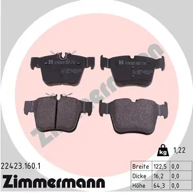 Задние тормозные колодки 224231601 Zimmermann