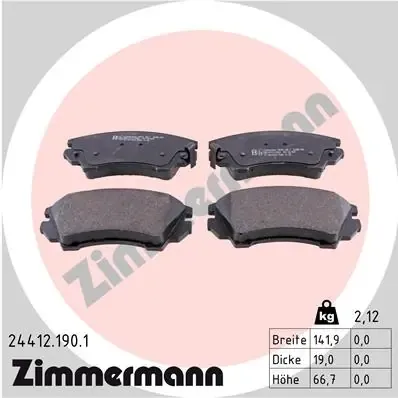 Передние тормозные колодки 244121901 Zimmermann