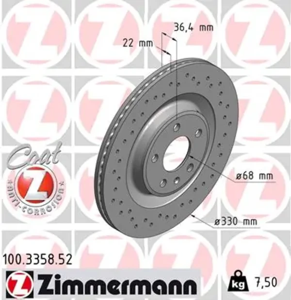 Тормозные диски 100335852 Zimmermann
