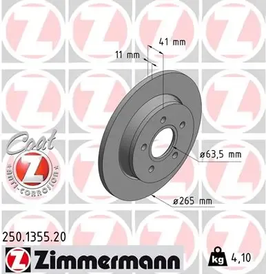 Тормозные диски 250135520 Zimmermann
