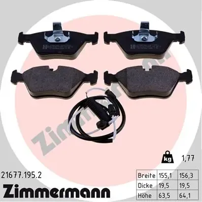 Передние тормозные колодки 216771952 Zimmermann