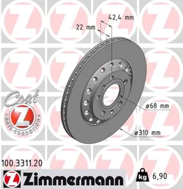 Тормозные диски 100331120 Zimmermann