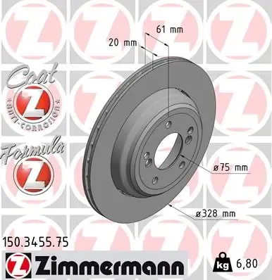 Тормозные диски 150345575 Zimmermann