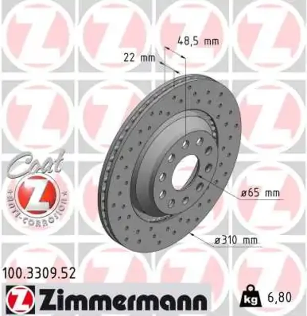 Тормозные диски 100330952 Zimmermann