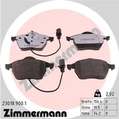 Передние тормозные колодки 230189001 Zimmermann