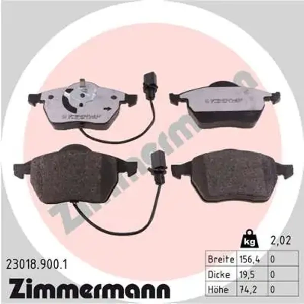 Передние тормозные колодки 230189001 Zimmermann