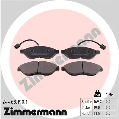 Передние тормозные колодки 244681901 Zimmermann