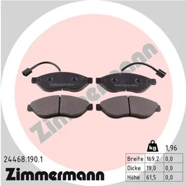 Передние тормозные колодки 244681901 Zimmermann