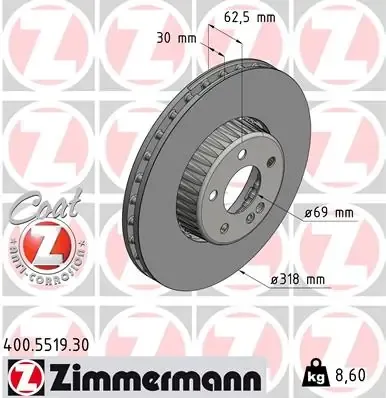 Передние тормозные диски 400551930 Zimmermann
