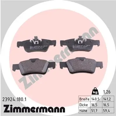 Задние тормозные колодки 239241801 Zimmermann